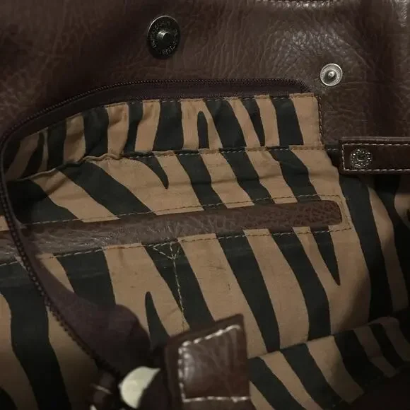 Animal Print Bedazzled Peace Sign Tote Shoulder Bag - Picture 5 of 10